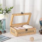 Handwoven Boho Beige Storage Basket — 11" - View 4