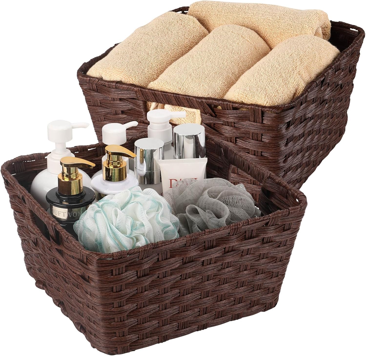 Boho Brown Storage Basket — 12" — 12" x 12" x 6"
