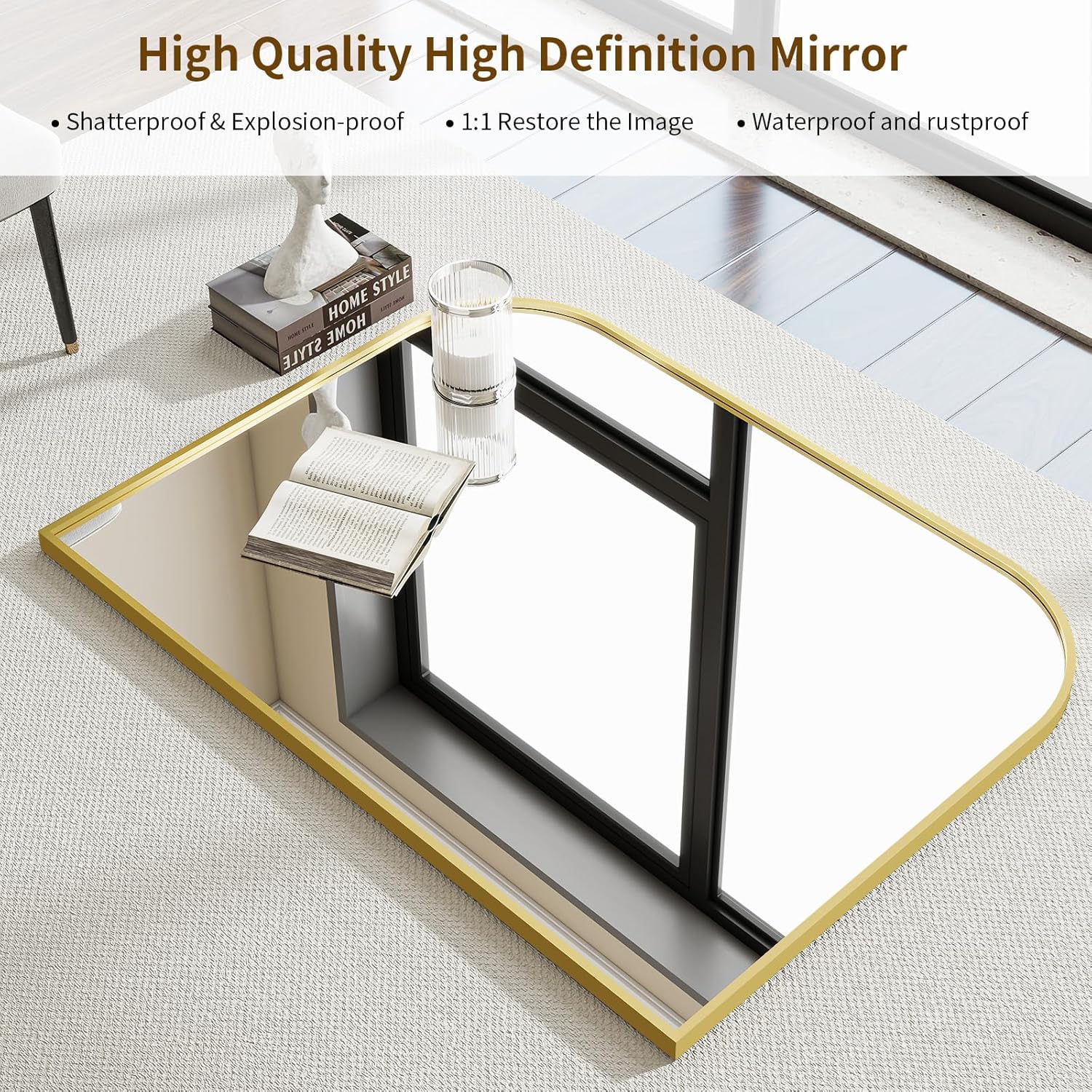 Framed Luxe Black Vanity Mirror — 30" - View 3