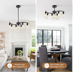 Farmhouse Black Chandelier — 9-Light - View 6