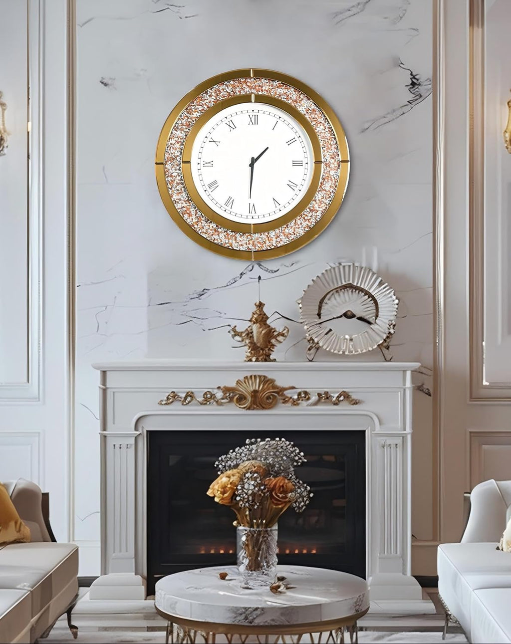 Round Brown Mirror — 32" - View 3