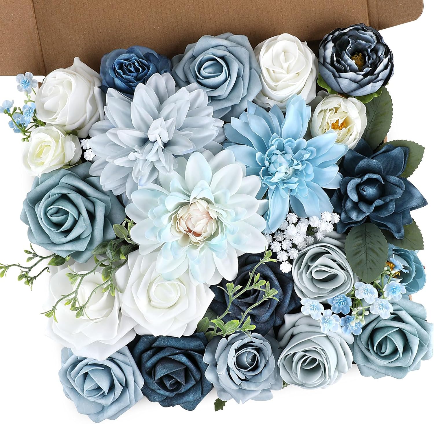 Beige Artificial Flowers — Light Blue