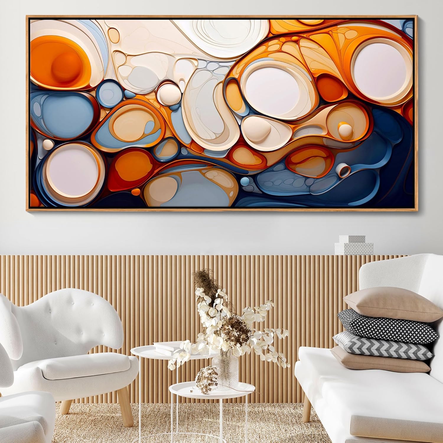 Framed Modern Black Canvas Wall Art — 48" — 48"L x 24"W