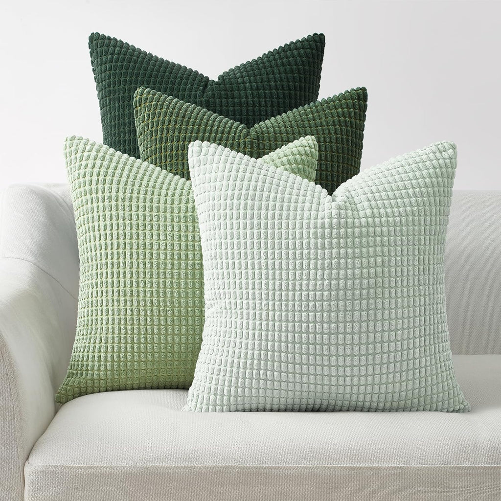 Boho Beige Throw Pillow Cover — 24" — Lightgreen