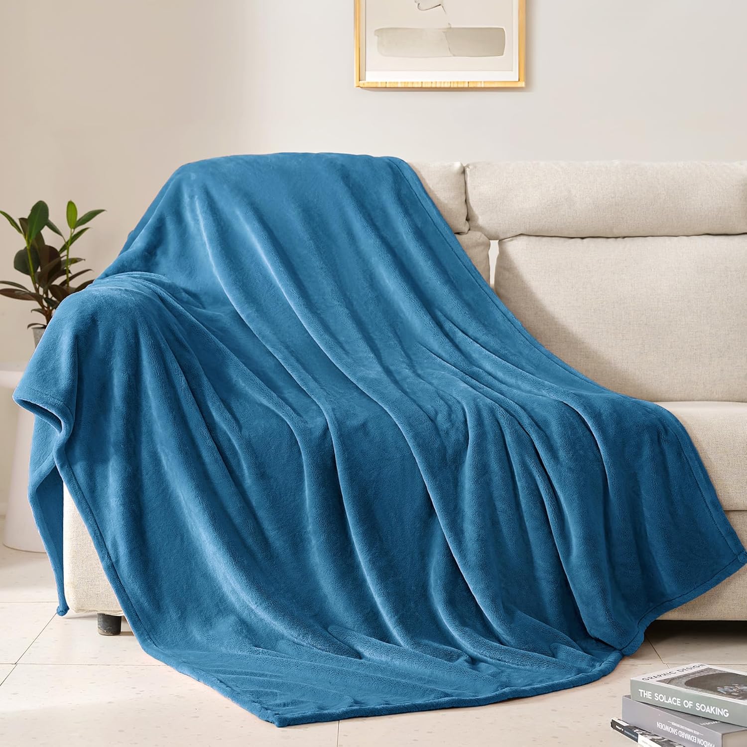 Luxe Blue Throw Pillow — 50" — Teal Blue