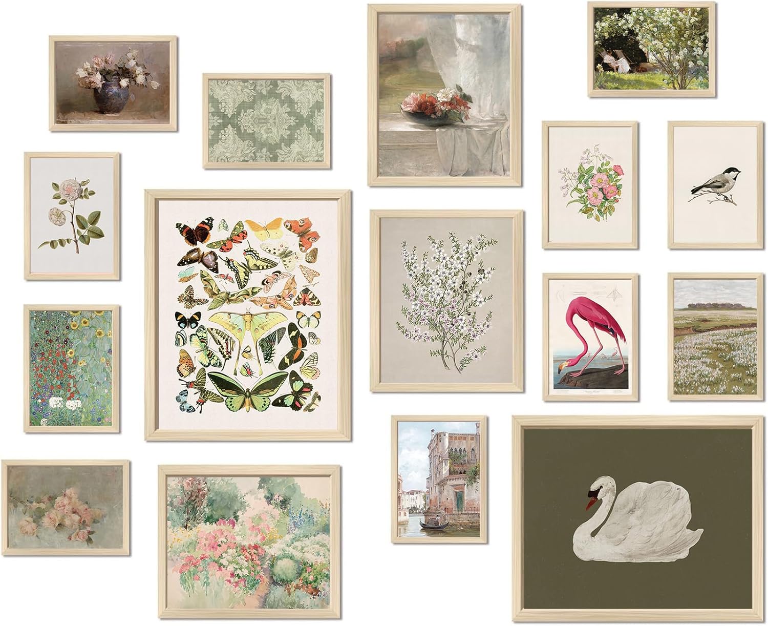 Unframed Farmhouse Fabric Canvas Wall Art — Cottagecore Eclectic Wall Art