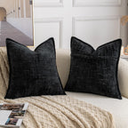 Chenille Boho Beige Throw Pillow Cover — 18" - View 2
