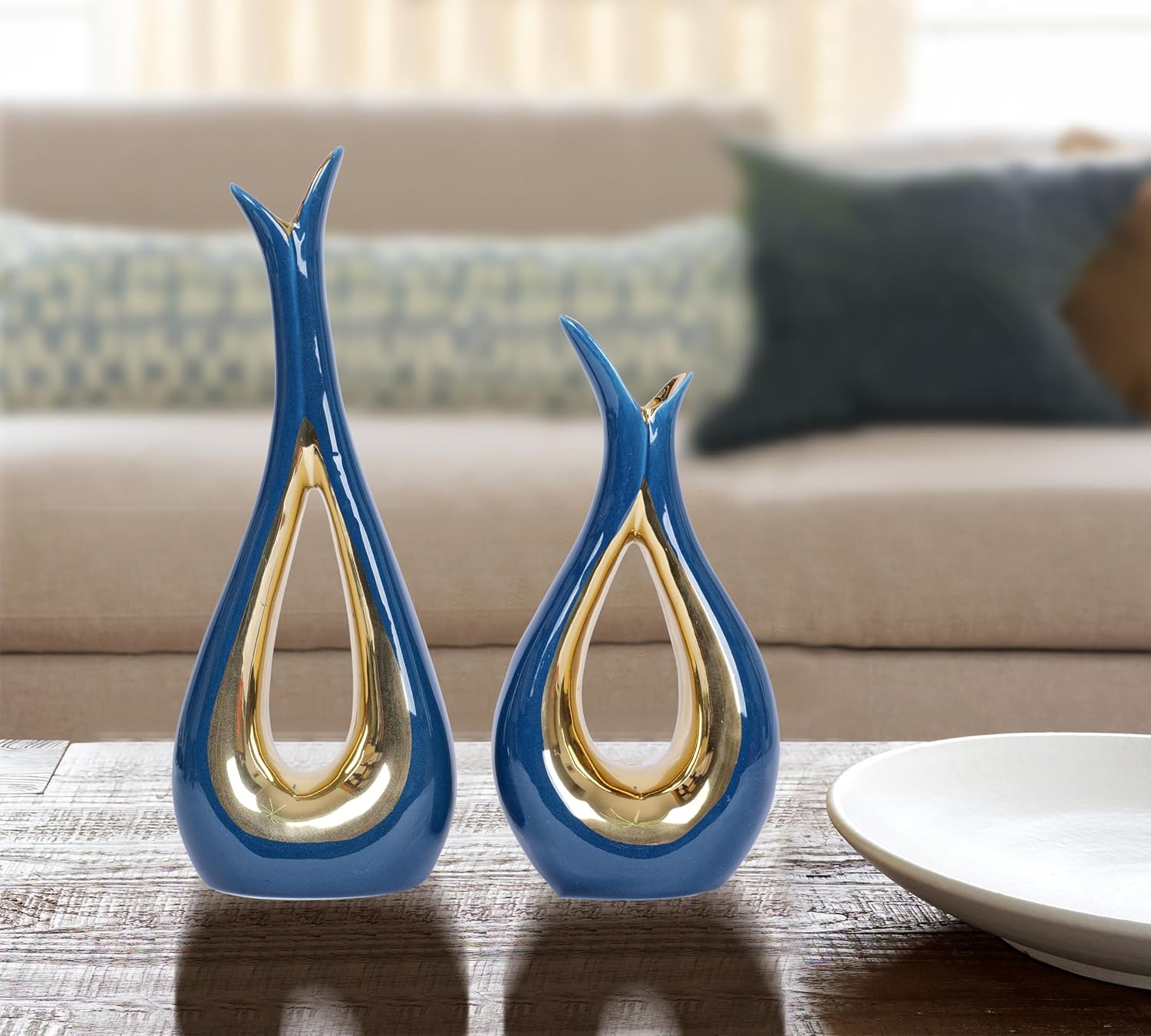 Luxe Blue Flower Vase — Set of 2 - View 3