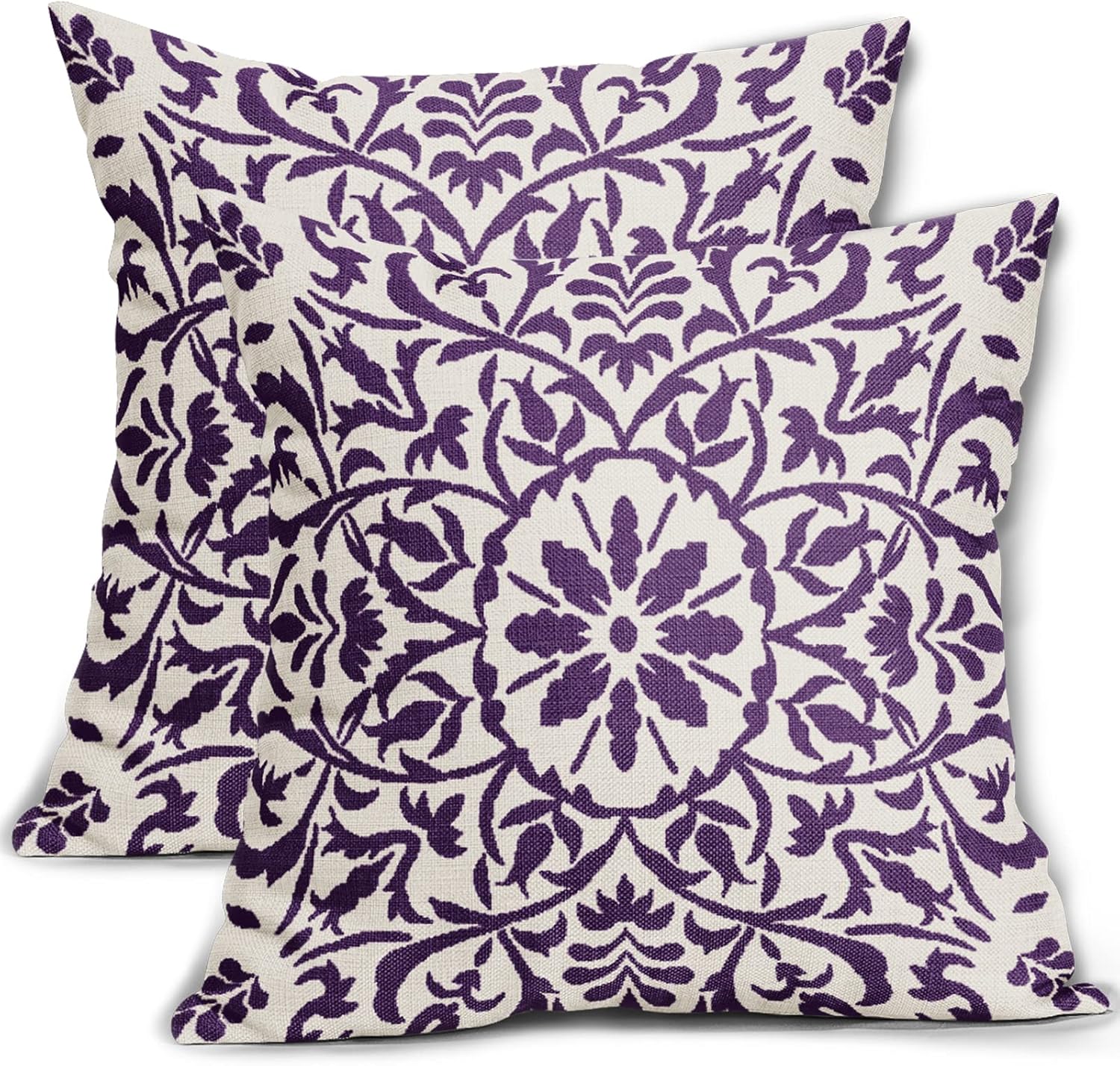 Linen Boho Black Pillow Cover — 18" — 20" x 20" (Pack of 2)