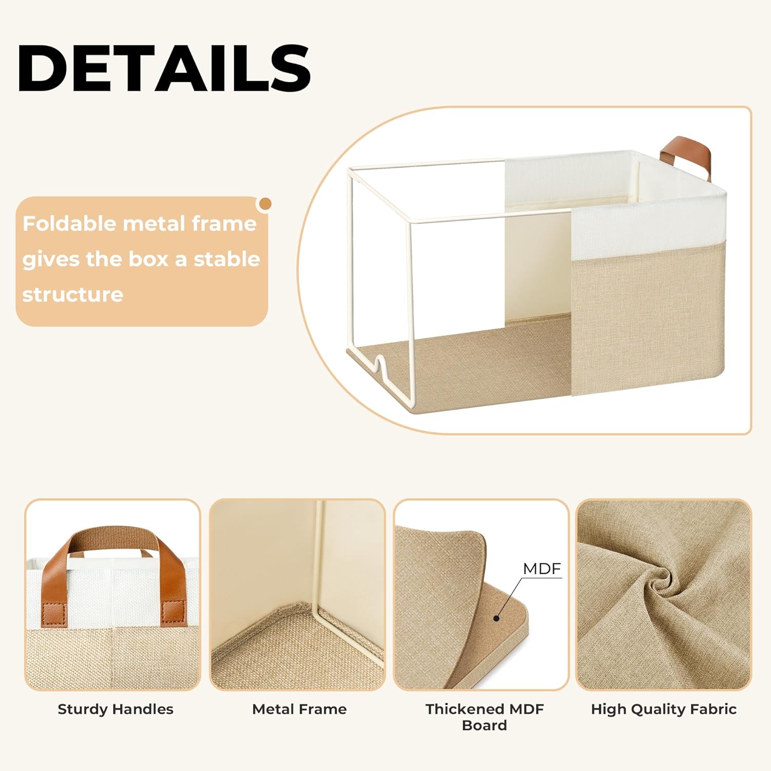 Beige Storage Bin - View 4
