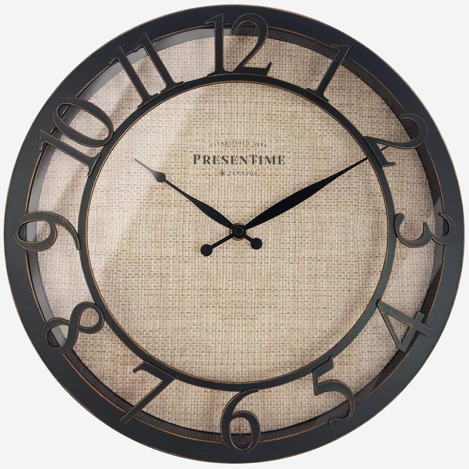 Vintage Farmhouse Gold Wall Clock — 10" — Oil Rubbed Antique Bronze