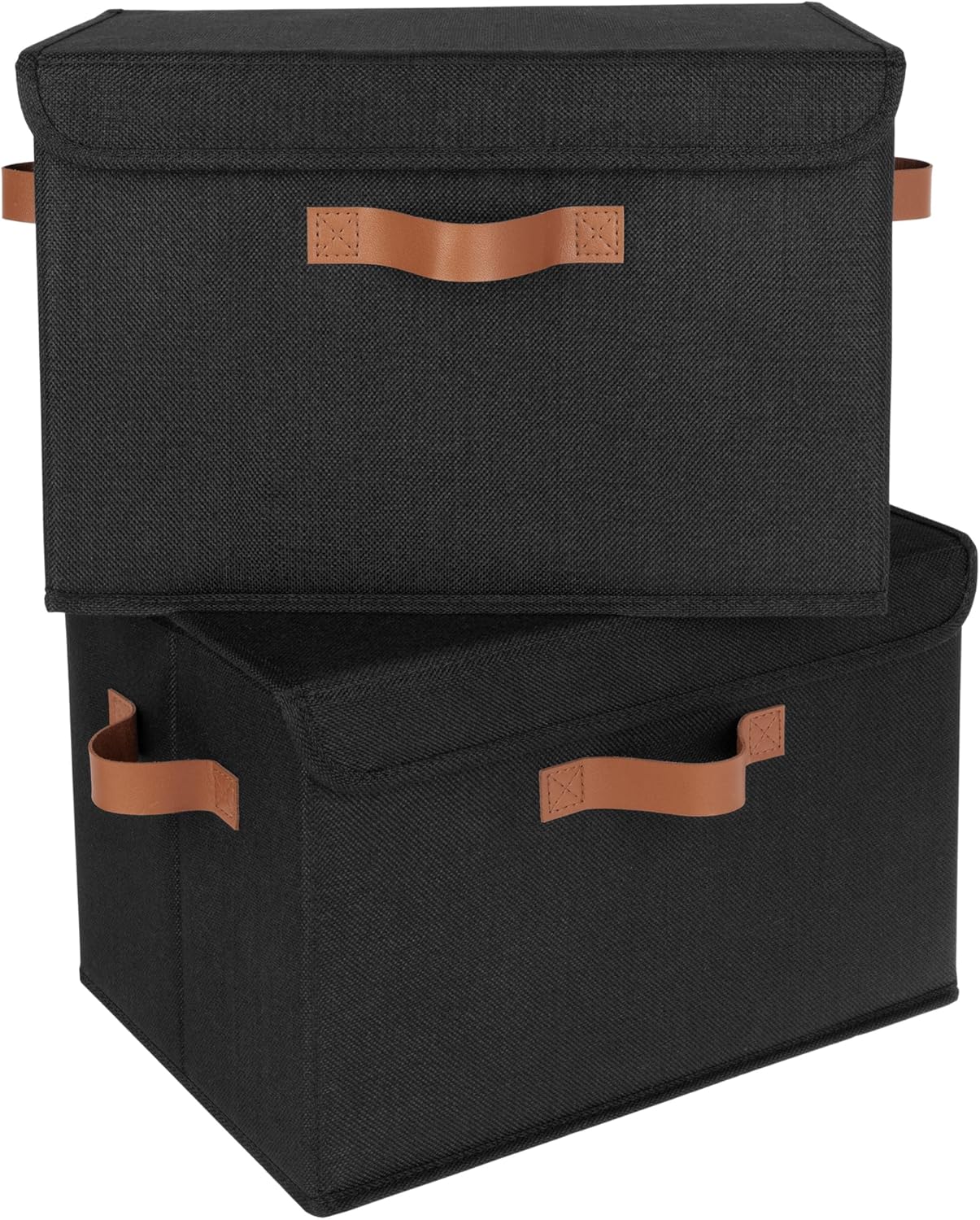 Beige Storage Bin — Black