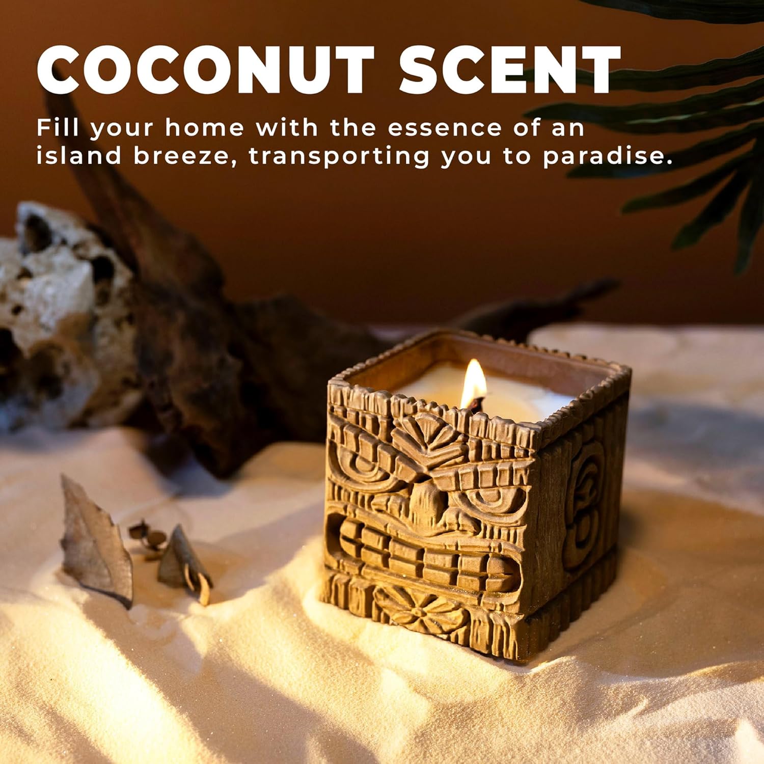 Soy Wax Wood Scented Candle - View 2