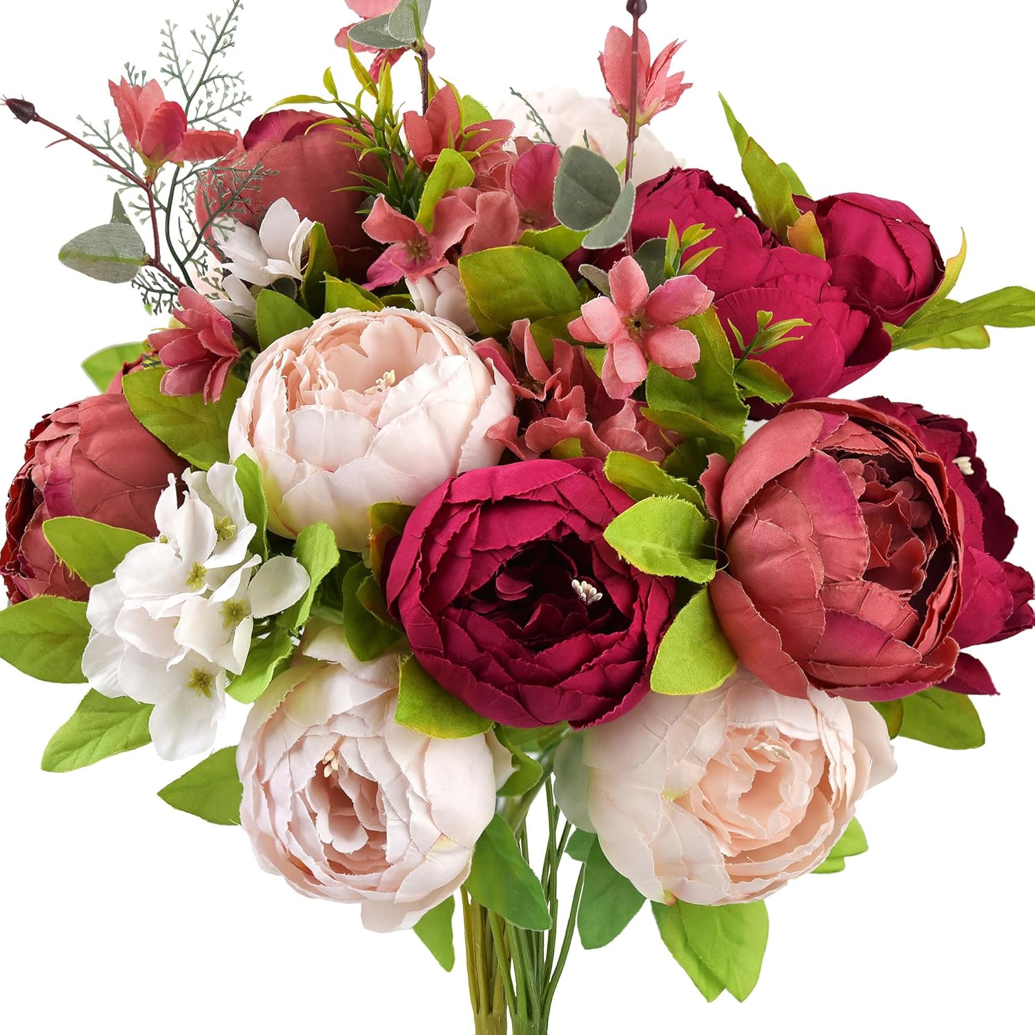 Vintage Blue Artificial Plant — Fireside Romance (Burnt Pink and Dusty Pink)