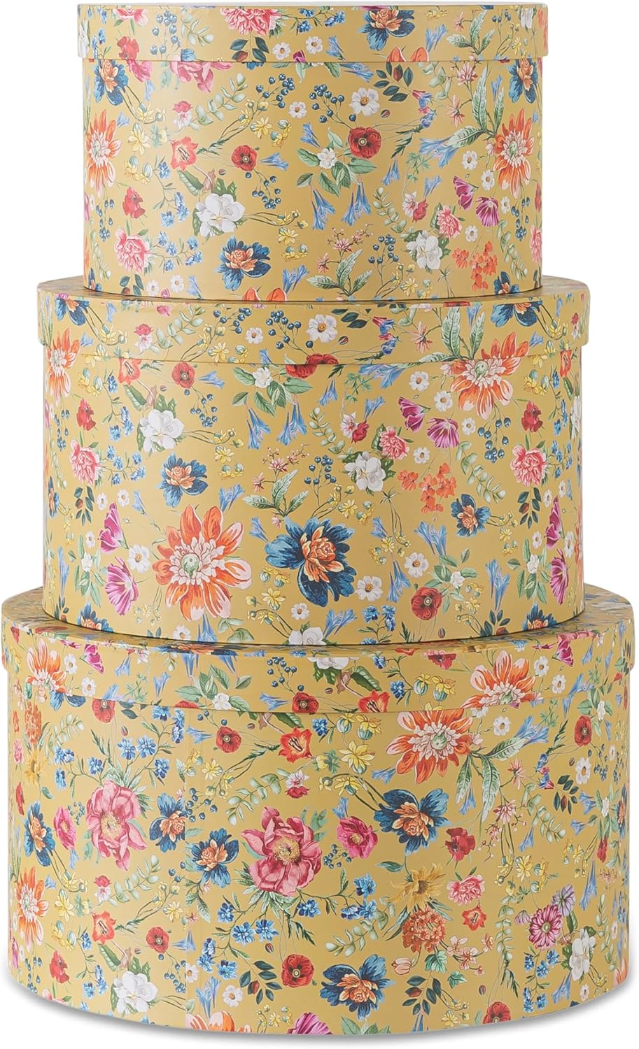 Round Boho Beige Home Decor — Set of 3 — Botanica Bliss Gold