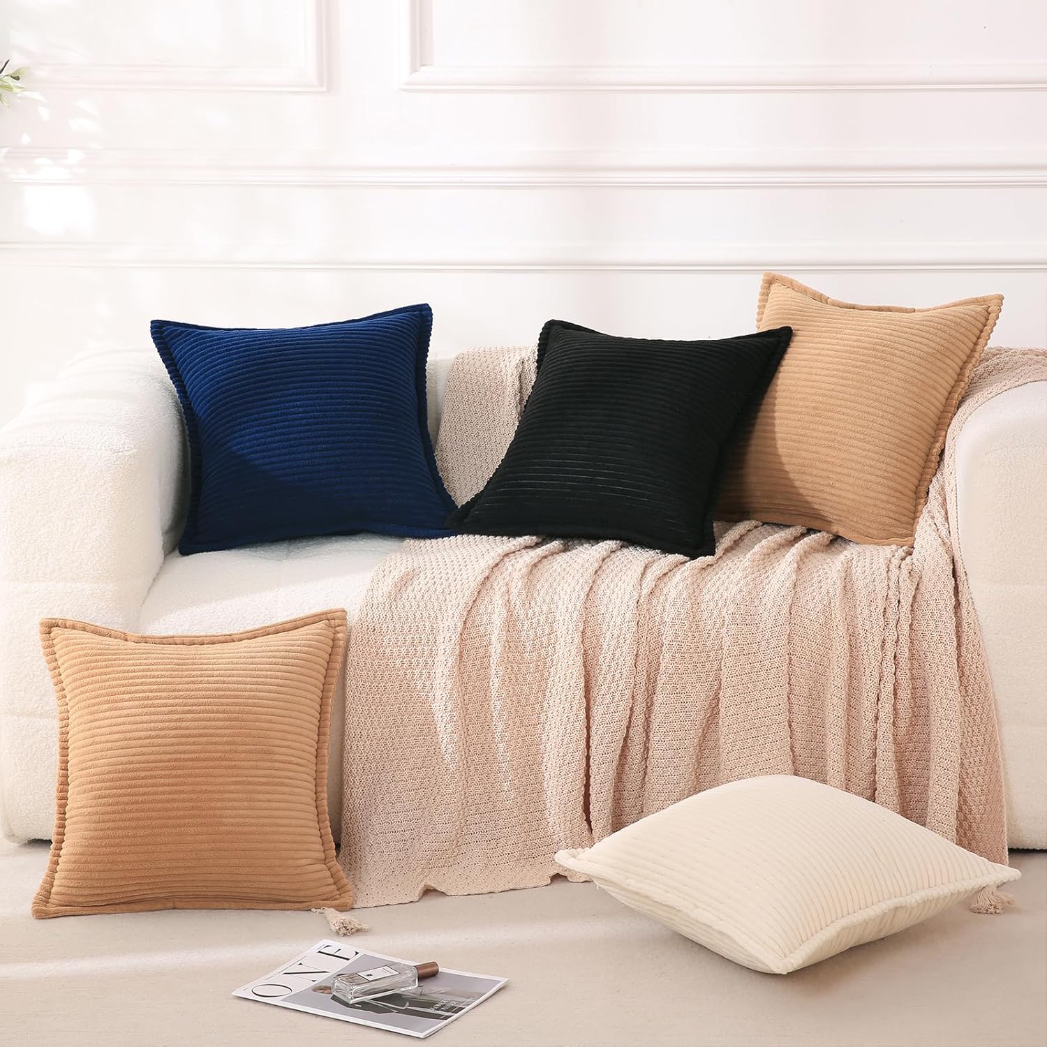 Boho Beige Throw Pillow Cover — 18" - View 4