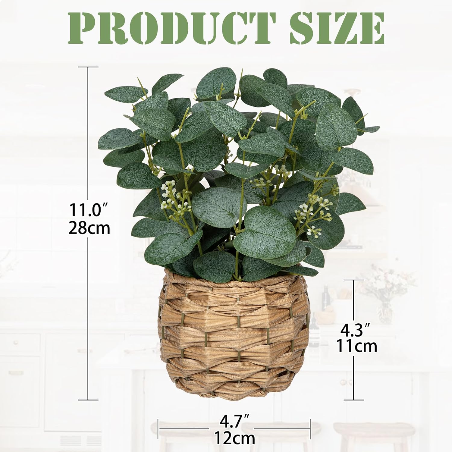 Boho Rattan Artificial Plant — 11" - View 2