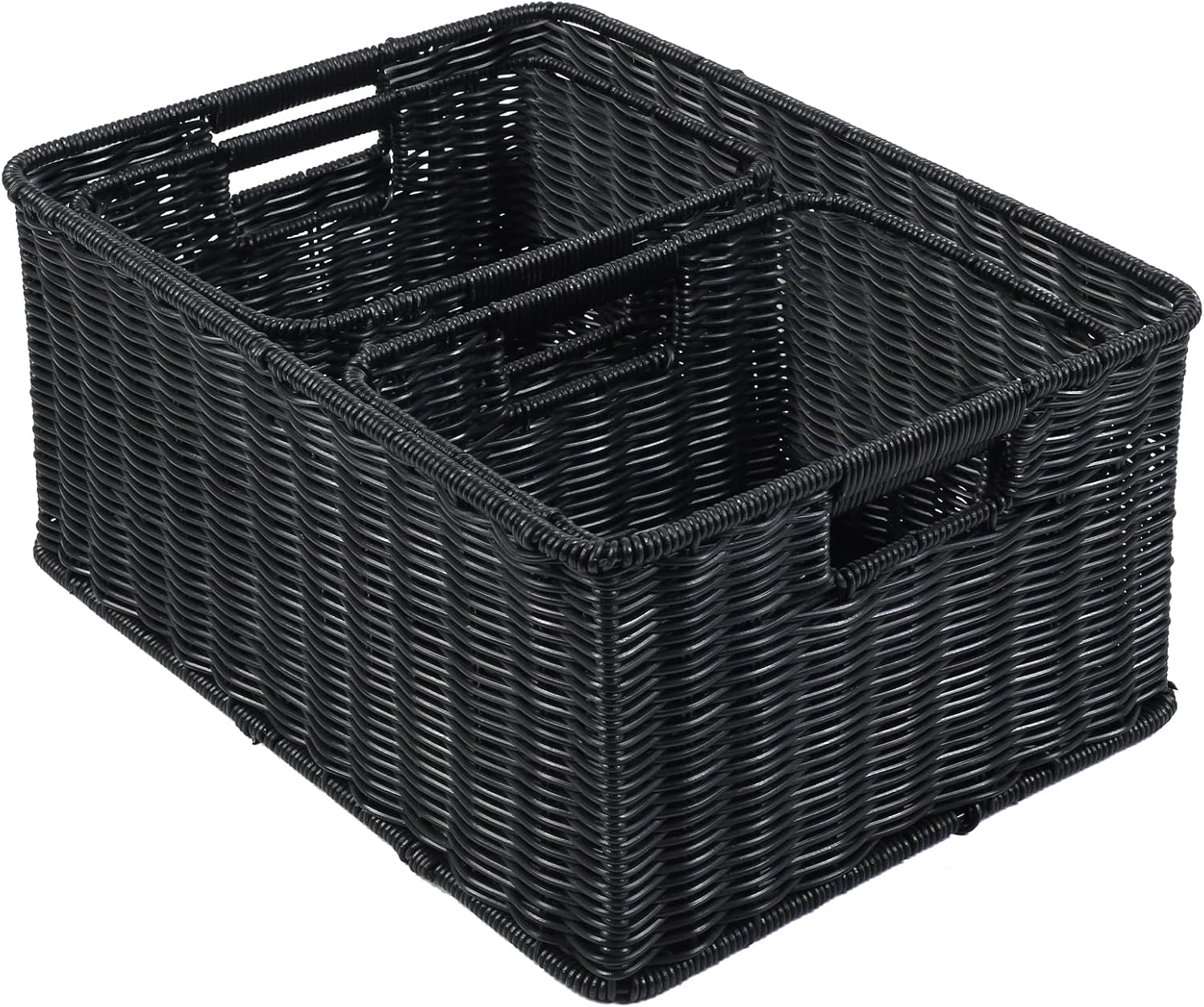 Boho Beige Woven Basket — 6" — 17"D x 12.2"W x 7.5"H