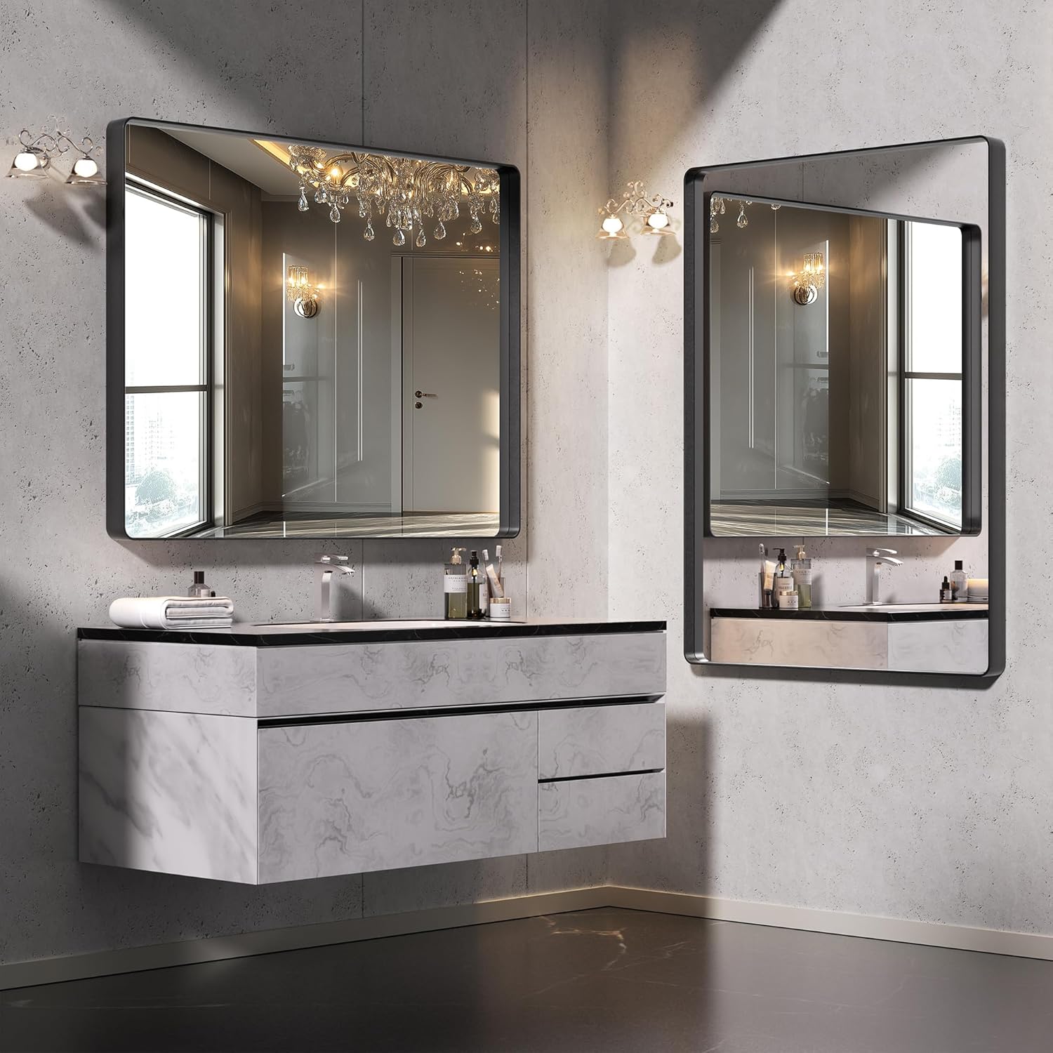 Black Vanity Mirror — 30" - View 3
