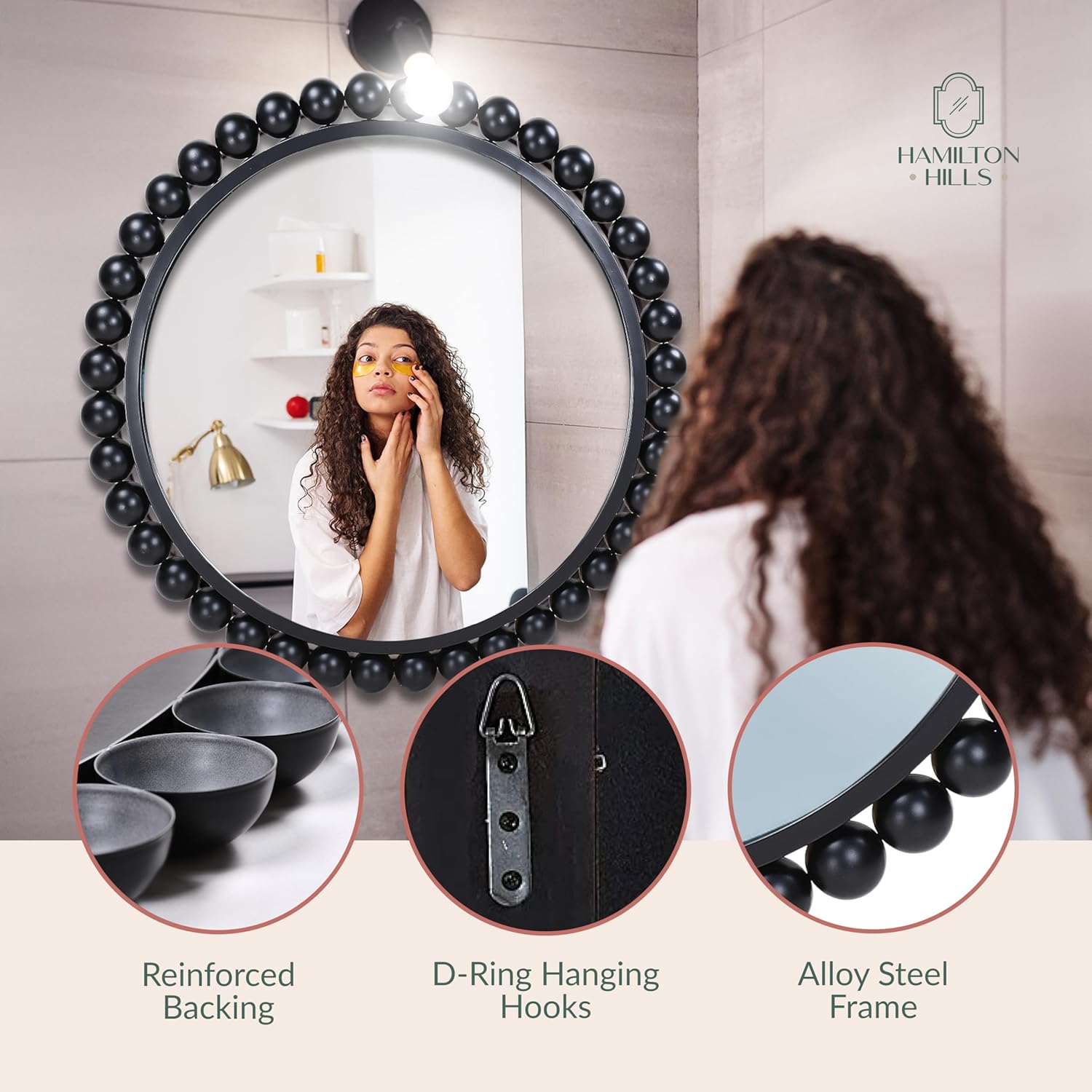 Luxe Glass Round Mirror — 33" - View 4