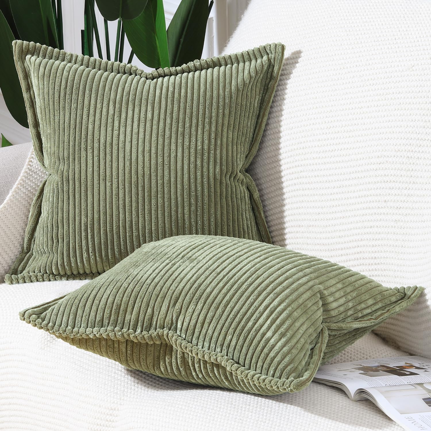Boho Beige Throw Pillow Cover — 24" - View 2