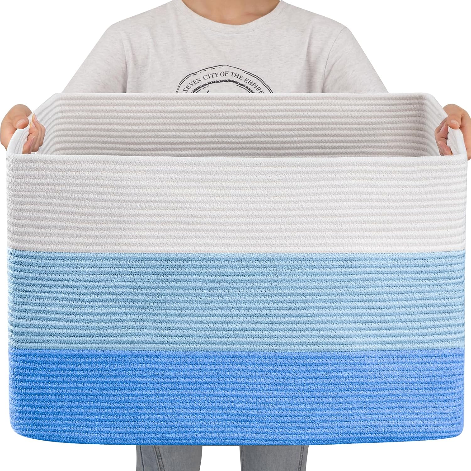 Boho Black Throw Pillow — Gradient Light Blue