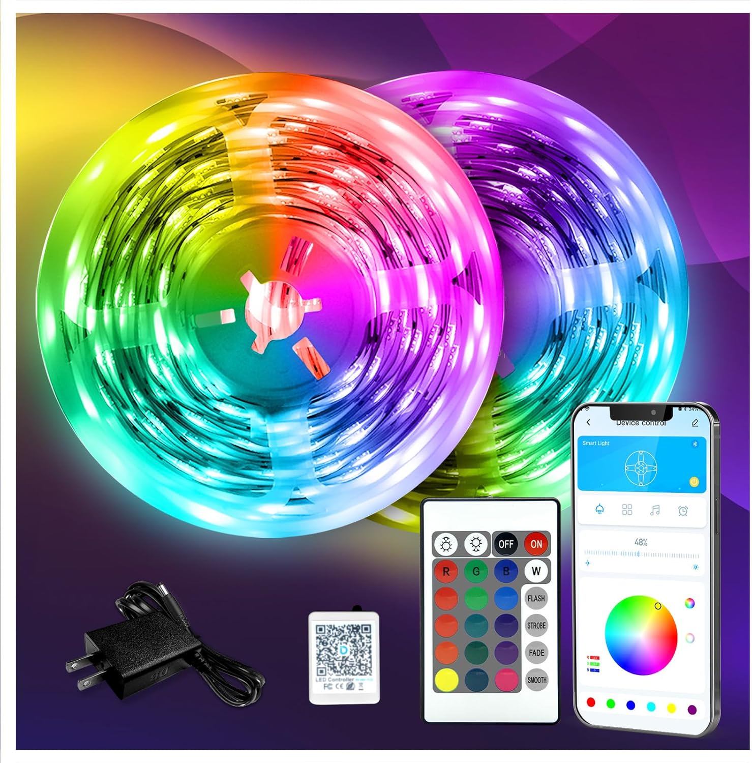 RGB Metal LED Strip Lights — 130FT