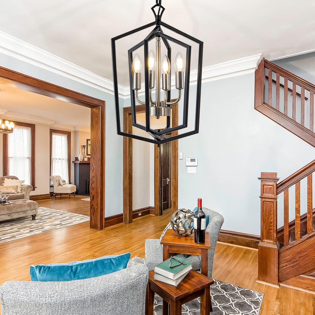 Farmhouse Black Chandelier — 4-Light - View 7