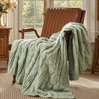 Knit Farmhouse Beige Throw Pillow — 50" - View 2