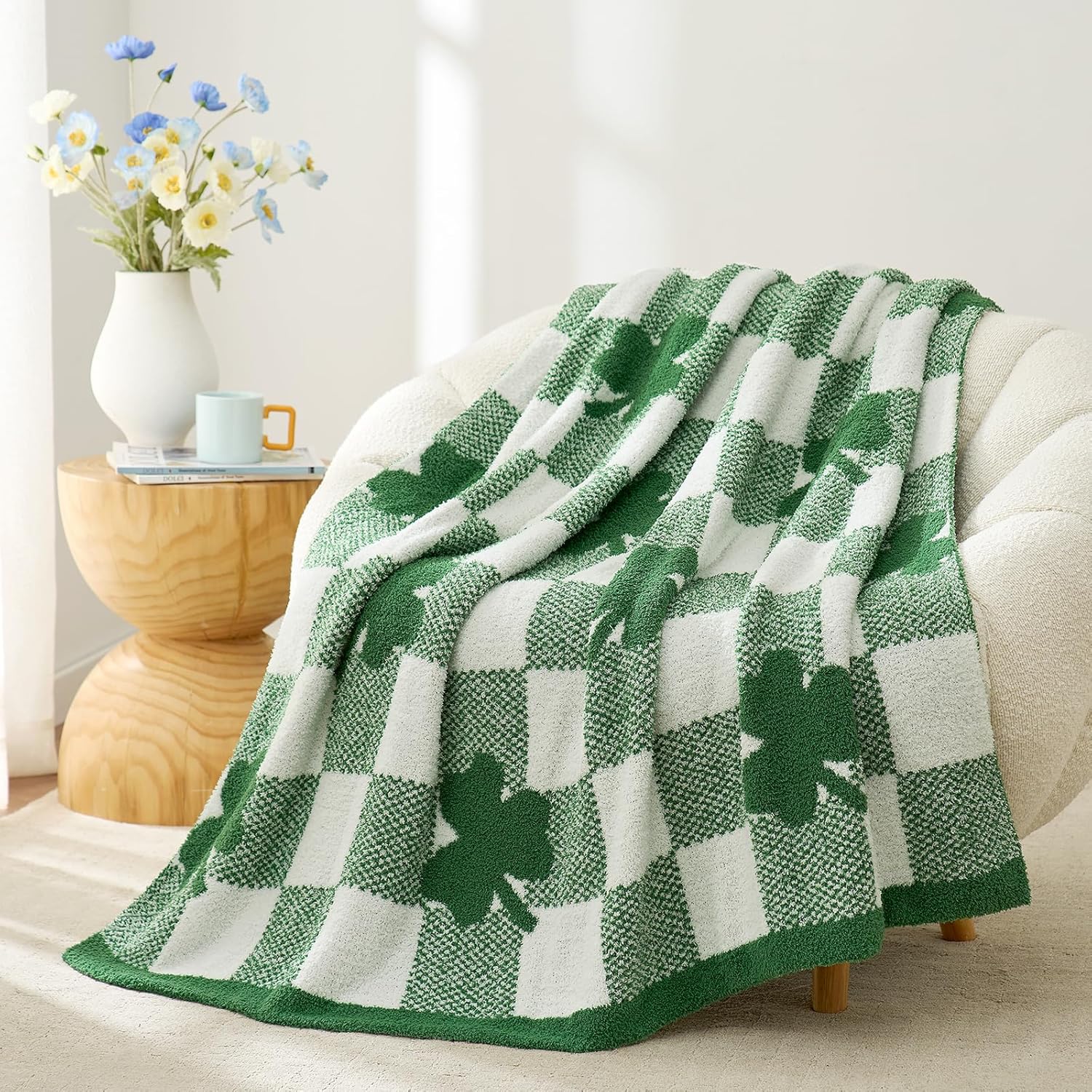 Beige Throw Pillow — 50" — Lucky Clover