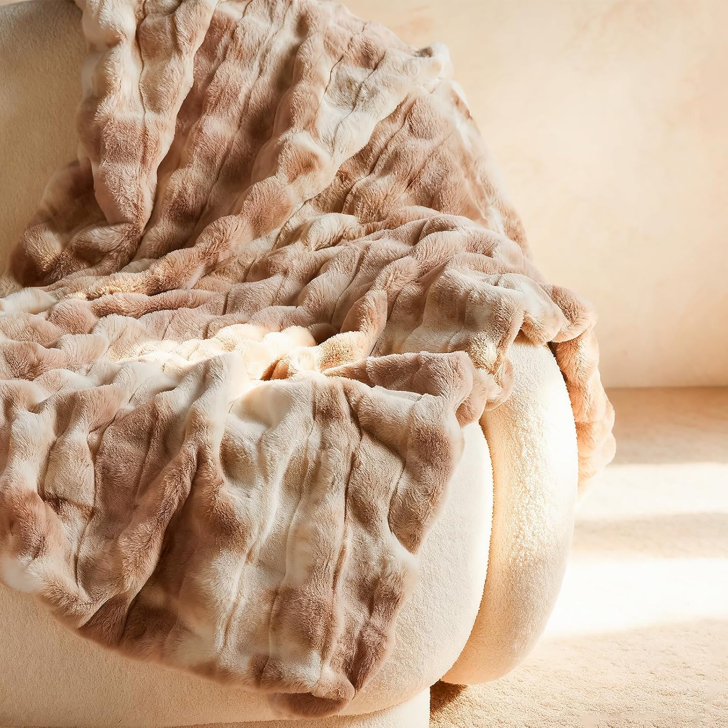 Luxe Beige Throw Pillow — 50x60 — Camel Tint