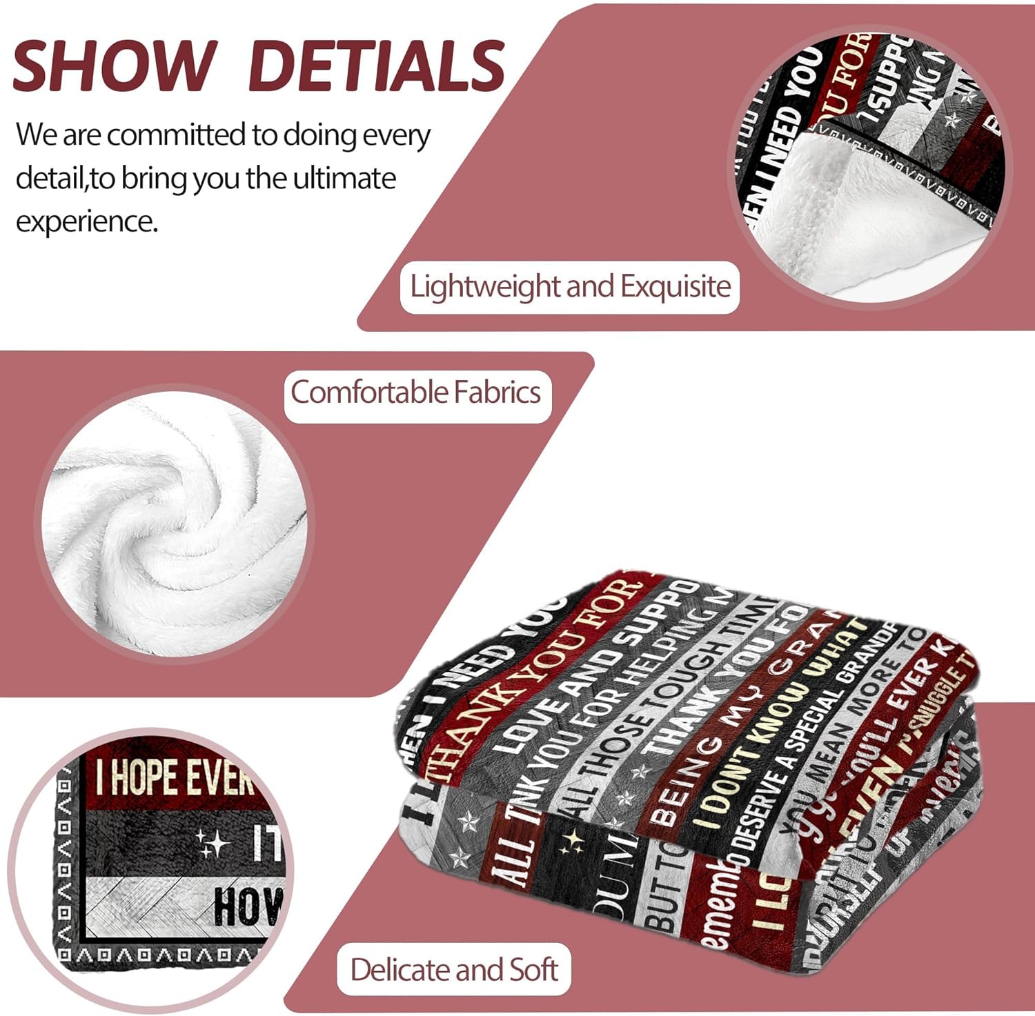 Fabric Throw Pillow — 60" - View 5