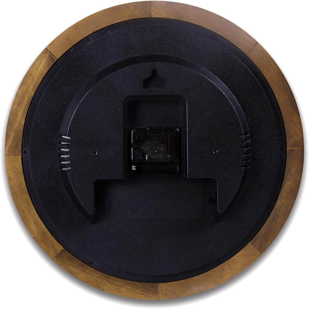 Battery Operated Mid-Century Wood Wall Clock — 14" - View 6