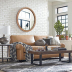 Round Boho Brown Wall Mirror — 24" - View 7