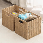 Handwoven Boho Beige Storage Basket — 13" - View 6