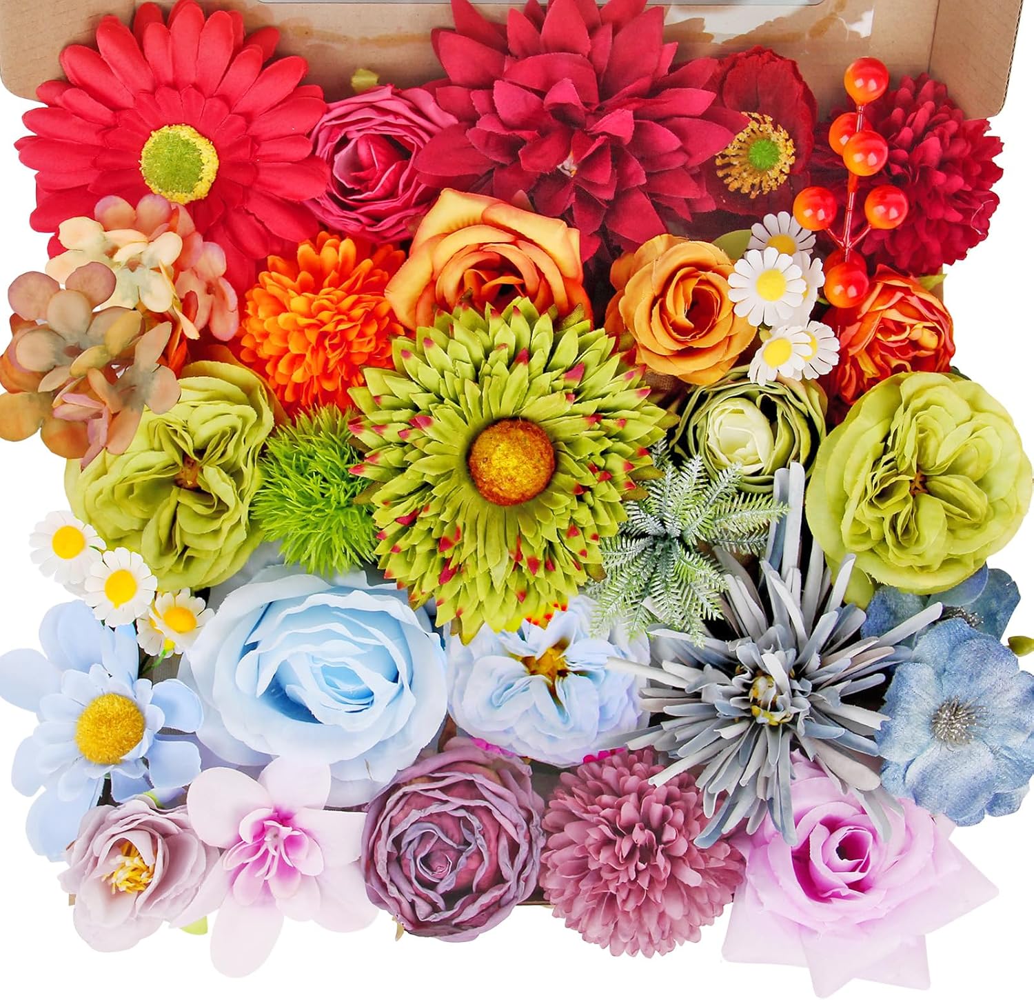 Blue Artificial Flowers — Rainbow