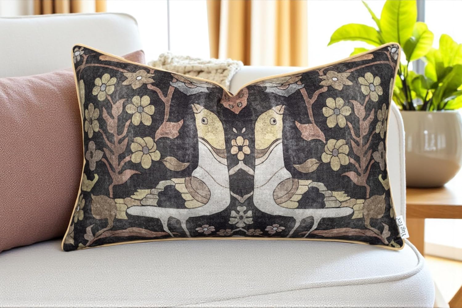 Farmhouse Beige Throw Pillow Cover — 20" — 20" x 12" (Pack of 1)