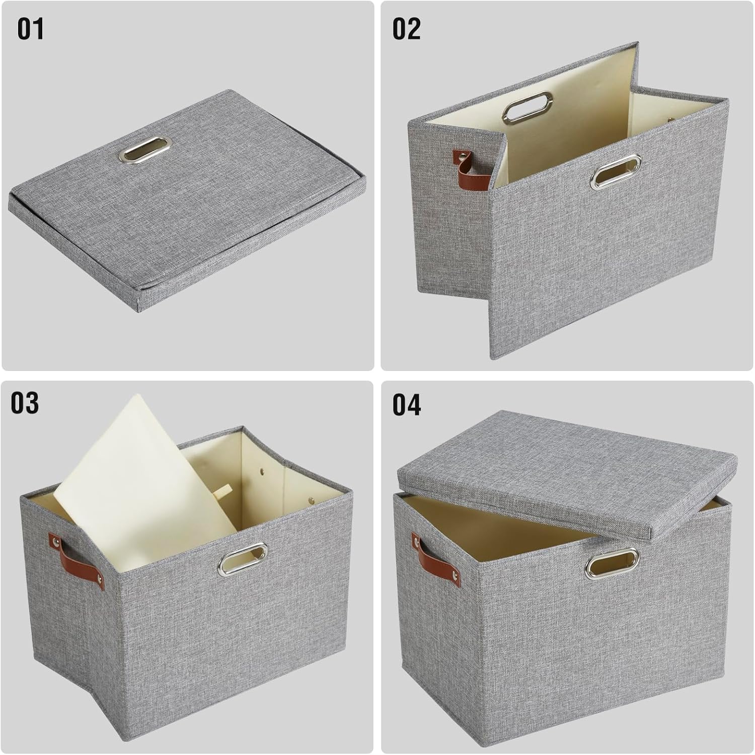 Beige Storage Bin — 17" - View 6