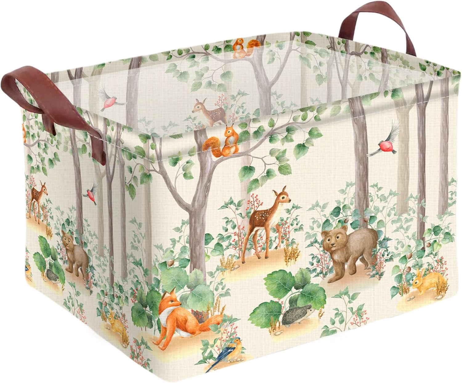 Pink Throw Pillow — Cute Woodland Animal