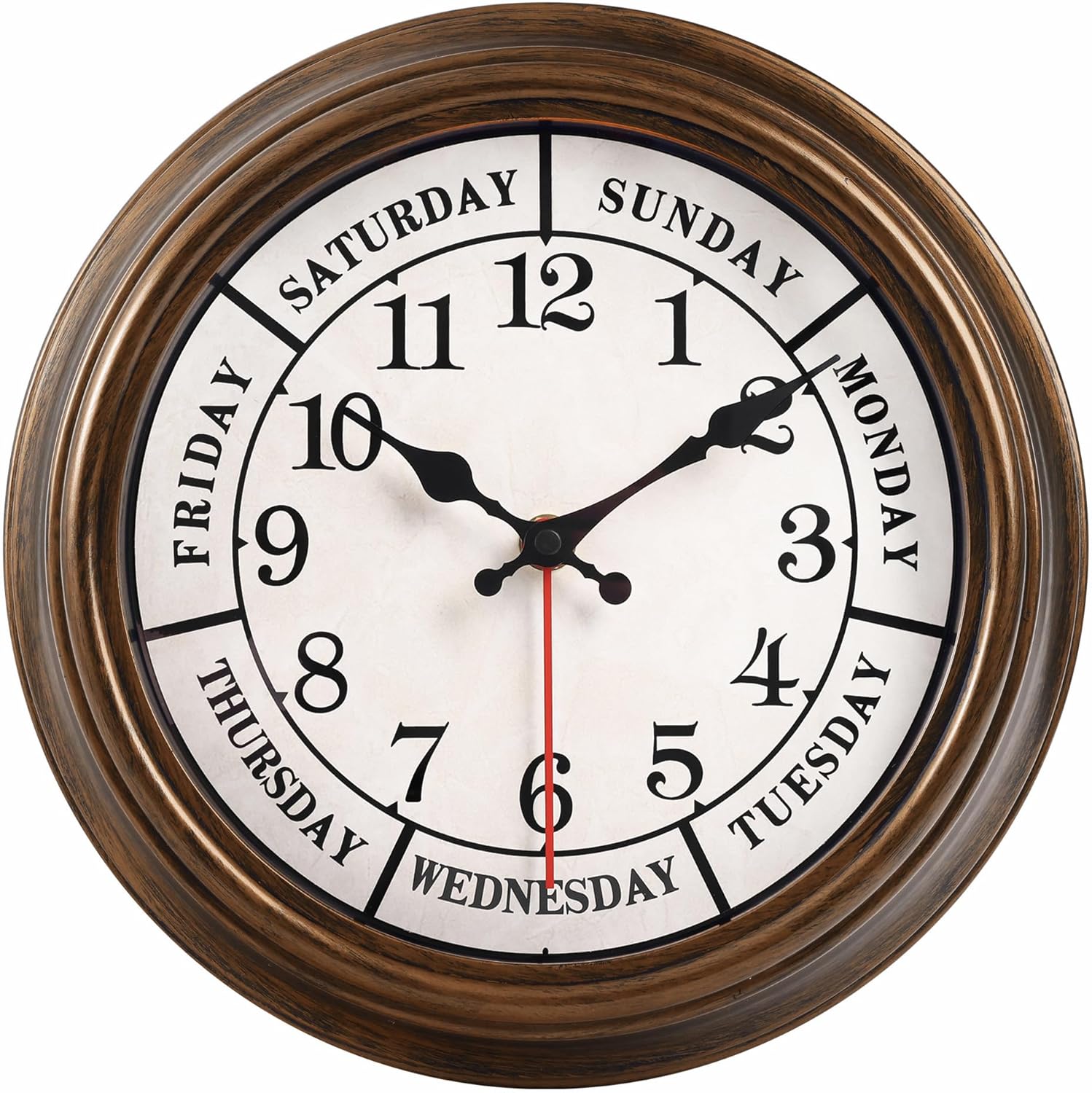Vintage Black Wall Clock — Week Bronze