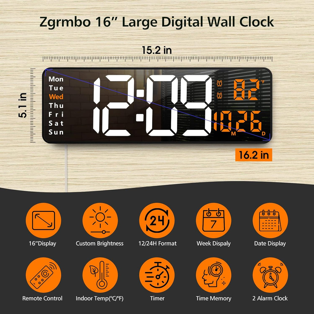 Green Wall Clock — 16" - View 2