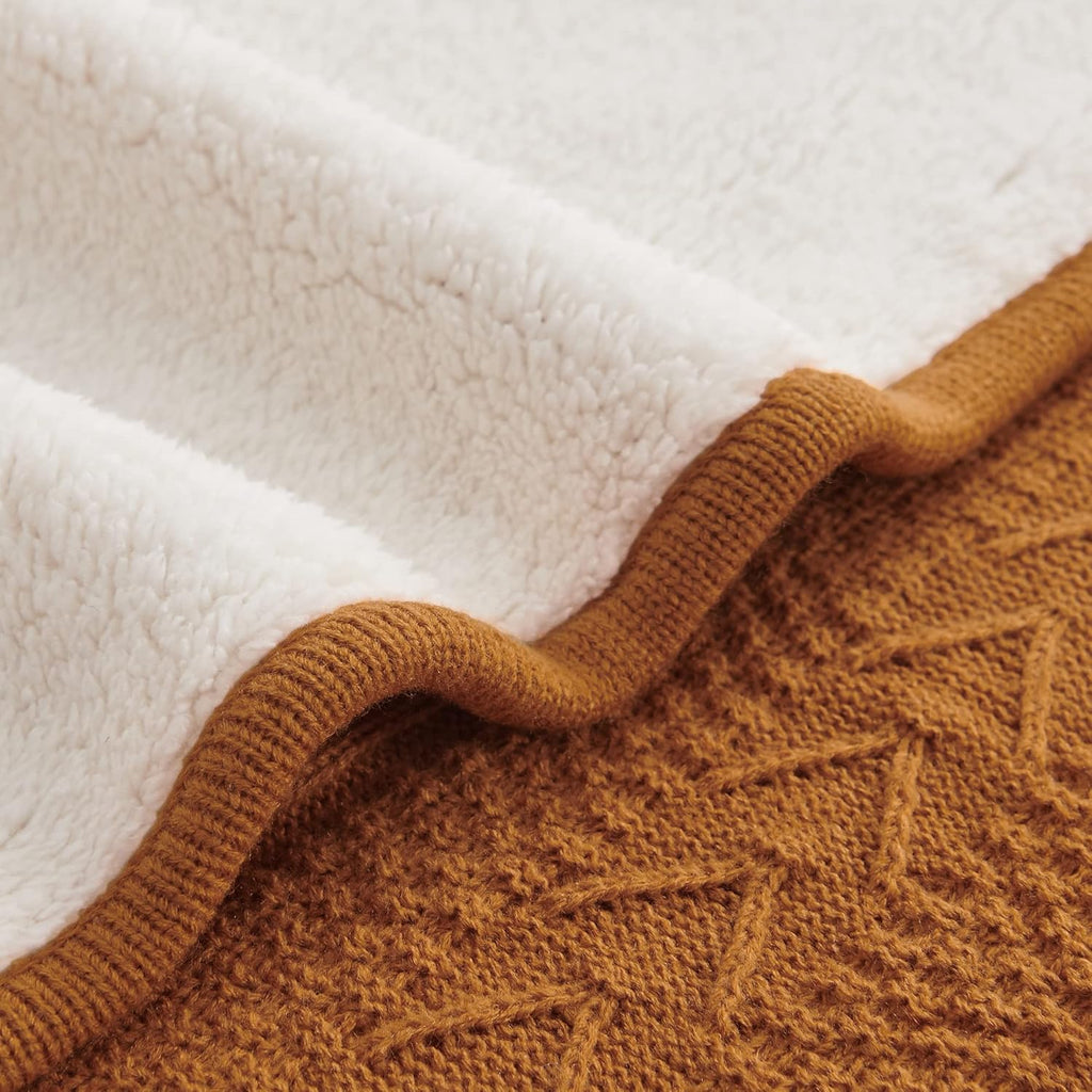 Knit Beige Throw Pillow — 50" - View 7