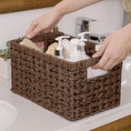 Boho Beige Woven Basket — 13" - View 5
