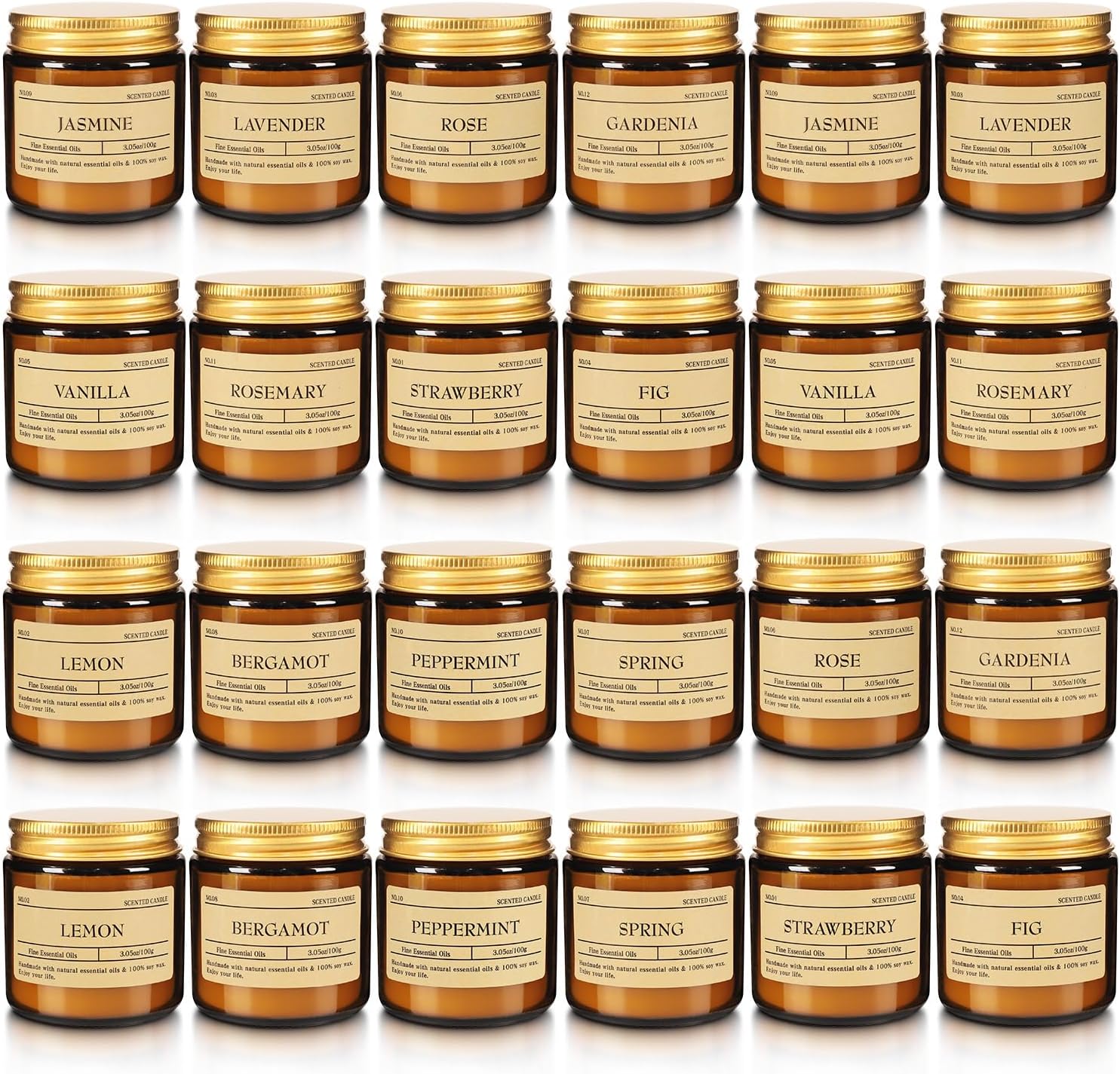 Soy Wax Black Scented Candle — 24pcs Brown