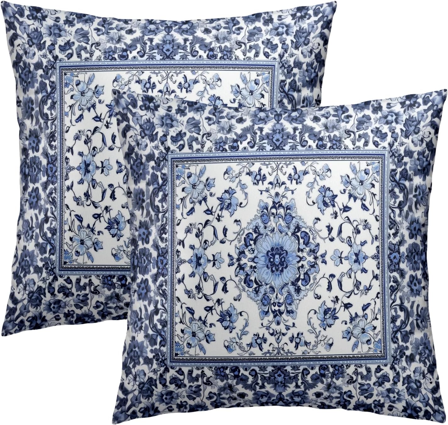 Boho Blue Throw Pillow Cover — 18" — 16" x 16" (Pack of 1)