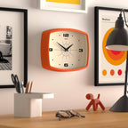 Rectangular Mid-Century Black Wall Clock — 10" - View 5