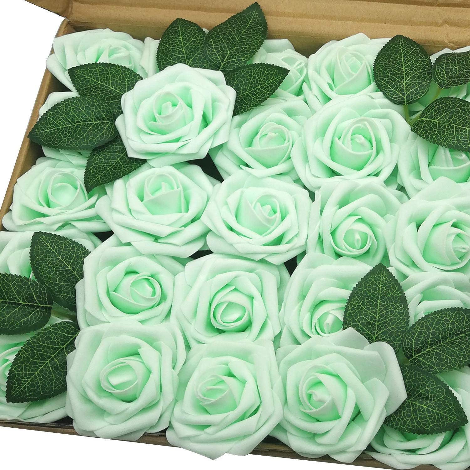 Black Artificial Flowers — Mint/Light Green