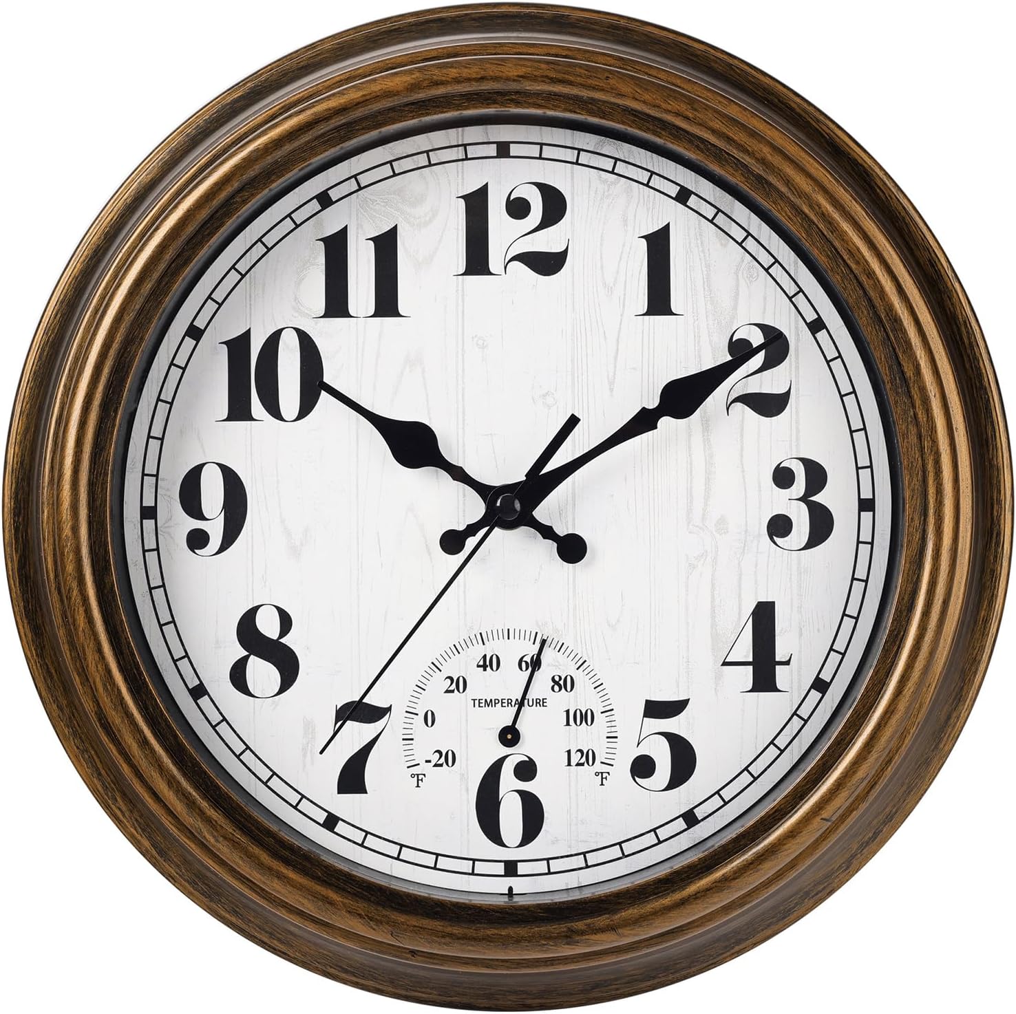 Vintage Black Wall Clock — 12''bronze