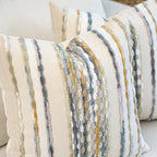 Tufted Boho Blue Throw Pillow Cover — 18" - View 2