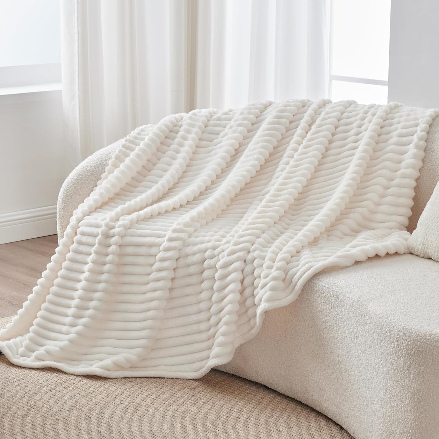 Beige Throw Pillow — 50" - View 7